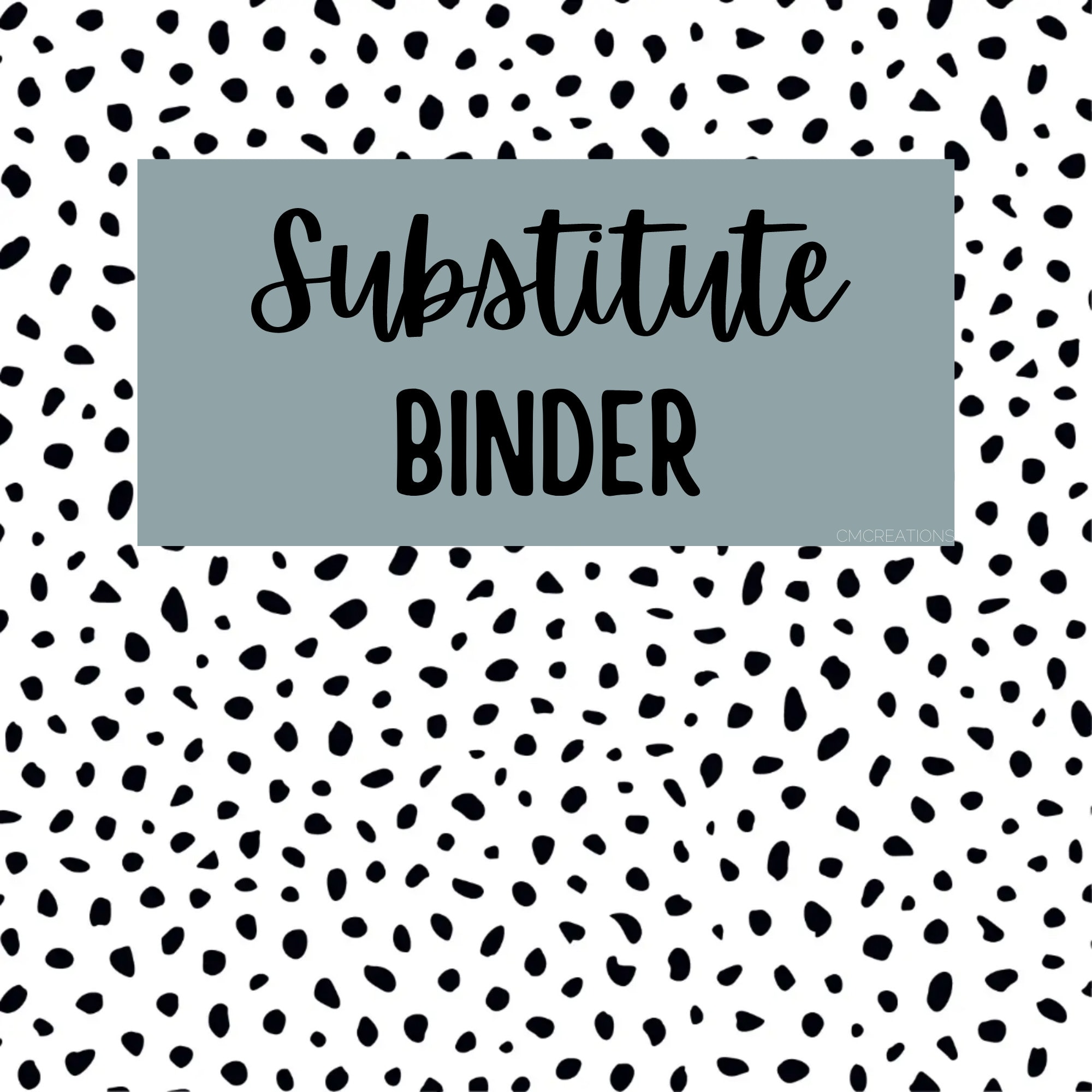 Substitute Binder PDF Dots Background Etsy
