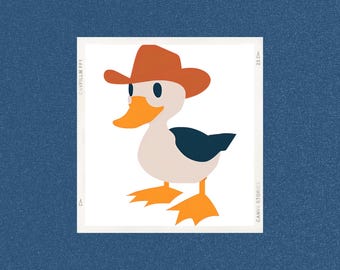 Mini Cowboy Duck Sticker | Great Lakes Sticker | laptop stickers | Water bottle Sticker | Waterproof Stickers | Mini Stickers