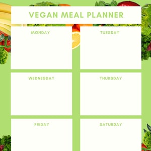 Vegan Weekly Meal Planner