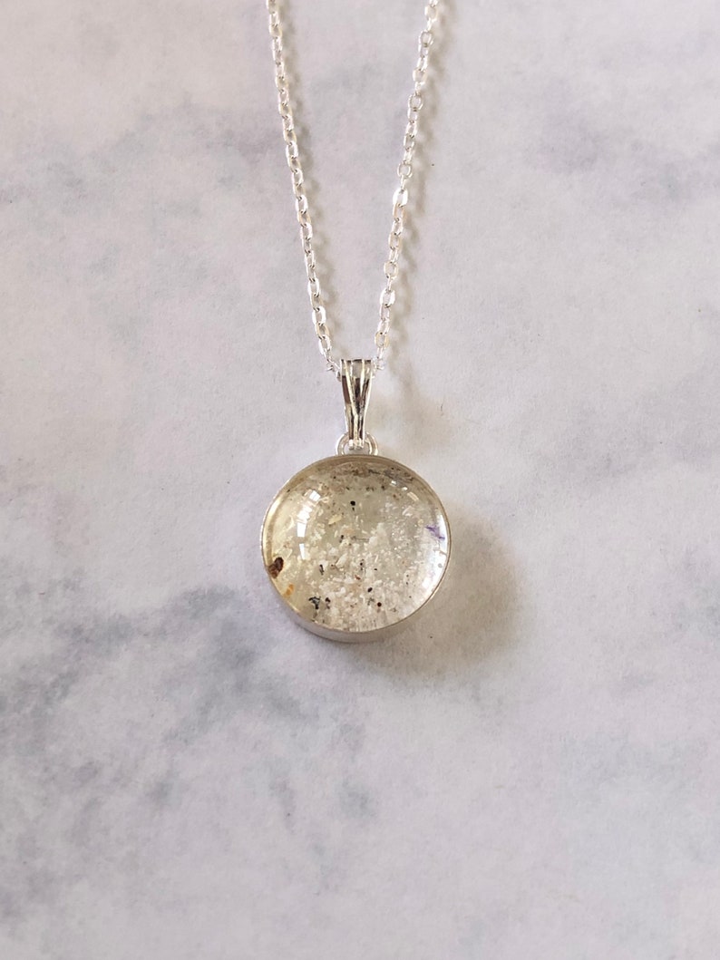 Memorial Necklace Sterling Silver Setting Ashes Silver - Etsy