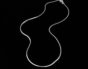 Lot of (7)  16 inch, 1mm Sterling Silver Serpentine necklaces