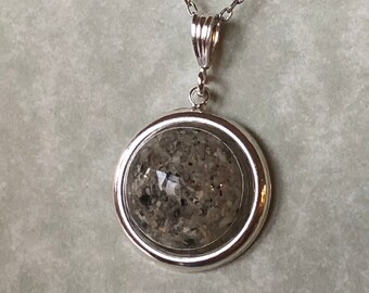 Sterling Cremation Ash Necklace, Silver Memorial Necklace, Ash Pendant, Pet Ash Keepsake, Cremation Jewelry, Memorial ash, Cremation Pendant
