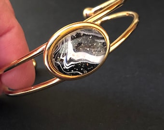 Cremation Bracelet, Memorial Bracelet, Gold Tone Bangle, Cuff bracelet, Keepsake, Cremation Jewelry, Memorial Jewelry, Cremation,  Pet Ashes