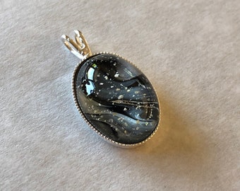 Cremation Necklace, Sterling Silver Oval Necklace, Memorial Necklace, ash pendant, ash necklace, Cremation Jewelry, Memorial ash, Cremation
