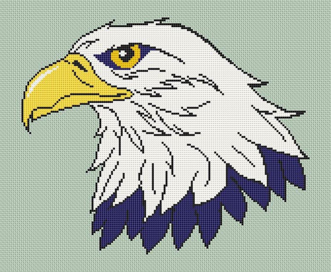 Eagle cross stitch pattern Eagle modern design cross stitch | Etsy