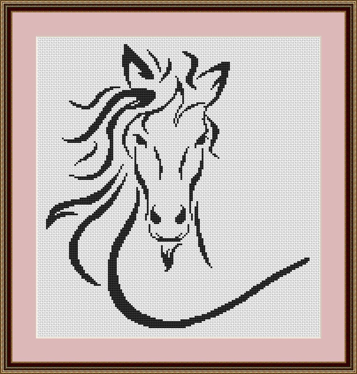 Horse Cross Stitch Pattern Horse Design Cross Stitch Horse Etsy