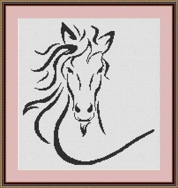 Horse Design Animal Cross Stitch Pattern