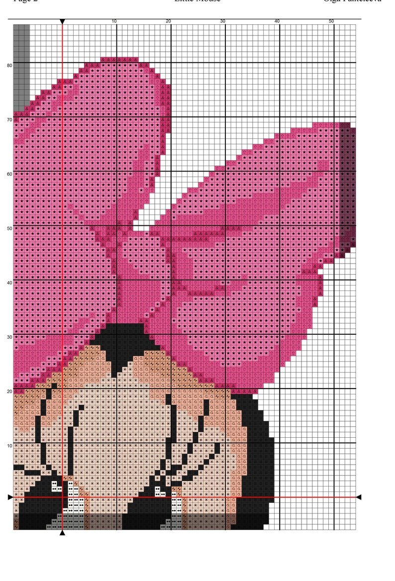 Little Mouse Minnie Mouse cross stitch pattern Design Disney | Etsy