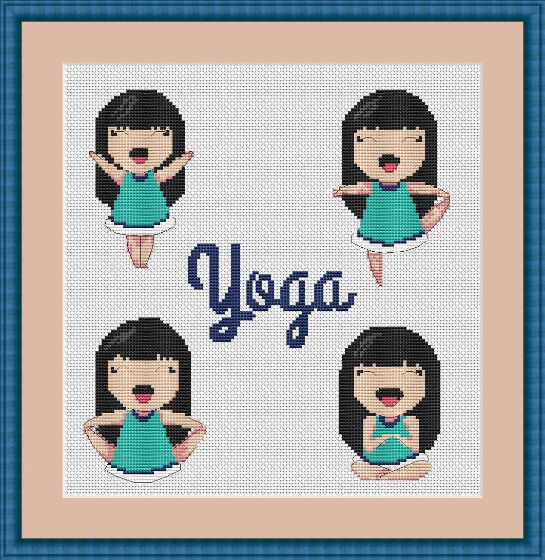 Yoga Pose cross stitch pattern Yoga design cross stitch Yoga Etsy