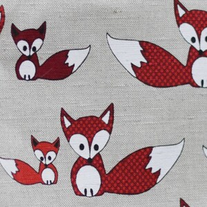 Funny handmade linen dinning placemats holiday cloth placematsfox motive20 width runnertable decorcustom placematsquilted placemats image 2