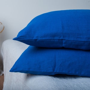ROYAL BLUE stone washed linen pillow cover/flax linens houseware /bedroom pillow case