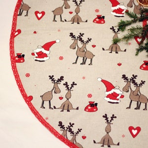 Christmas tree skirt/Christmas tree decor/Santa Claus ornament/red christmas skirt/tree decorations/holiday tree skirt/