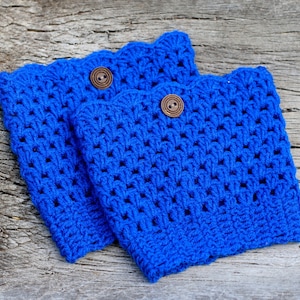 ROYAL BLUE cuff/Crochet handmade boot cuffs/ crochet leg warmers/ boot topper for  women teen girls