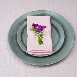 Servilletas de tela de lino rosa para Boda.