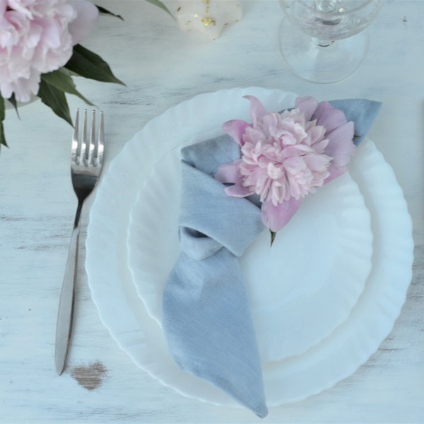 Dusty Blue Napkins Etsy