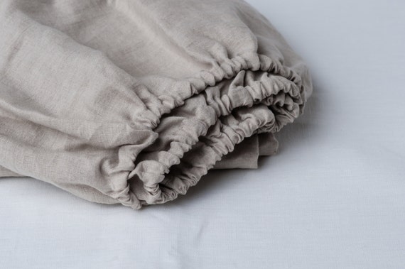 Gray Fitted Stone Washed Linen Sheets Bed Sheets Sheet - Etsy
