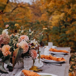 Burnt orange cloth napkins, Orange wedding table napkins, Fall table decor, Thanksgiving napkins, Home decoration