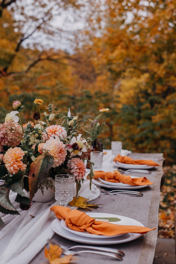 Burnt Orange Cloth Napkins, Orange Wedding Table Napkins, Fall Table Decor,  Thanksgiving Napkins, Home Decoration - Etsy UK