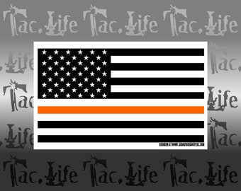 US Flag Orange Line  - Search and Rescue (vinyl sticker)