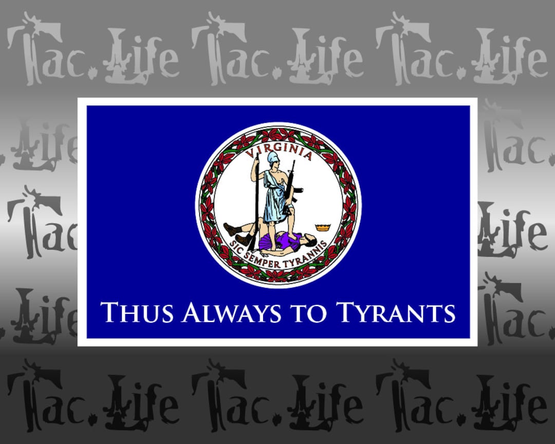 Virginia State Flag With Motto vinyl Sticker Etsy