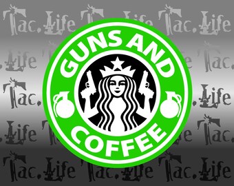 Guns and Coffee (vinyl sticker)