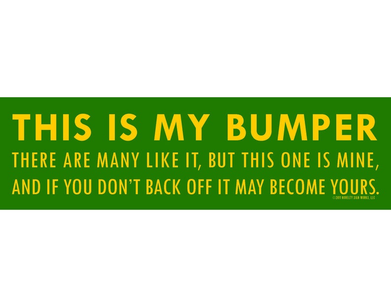 This is My Bumper vinyl Bumper Sticker or Etsy
