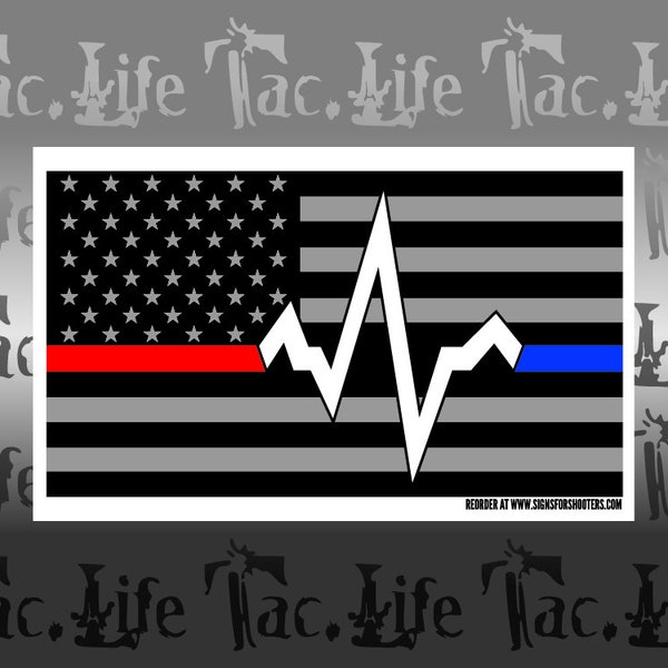 US Flag Red/White/Blue Line - Fire Fighter/EMT-EMS/Law Enforcement (vinyl sticker)