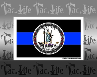 Virginia blue-line flag (vinyl sticker)