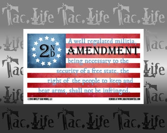 2nd Amendment / US Flag   (vinyl sticker)