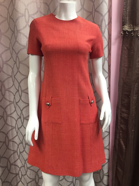 60s Vintage Beautiful Gay Gibson Orange Dress - Fr