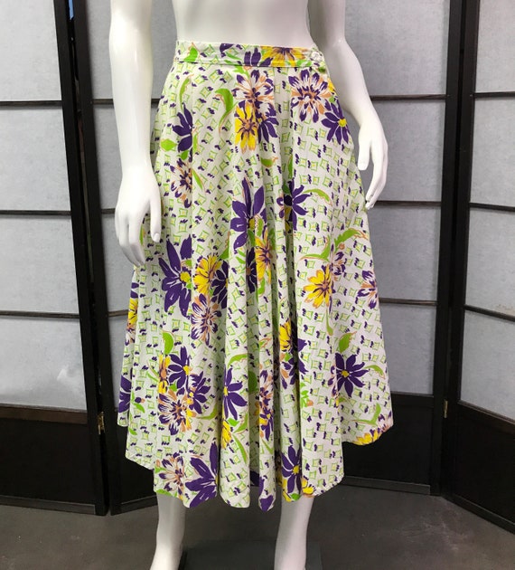 50s Vintage Beautiful Full Floral Skirt