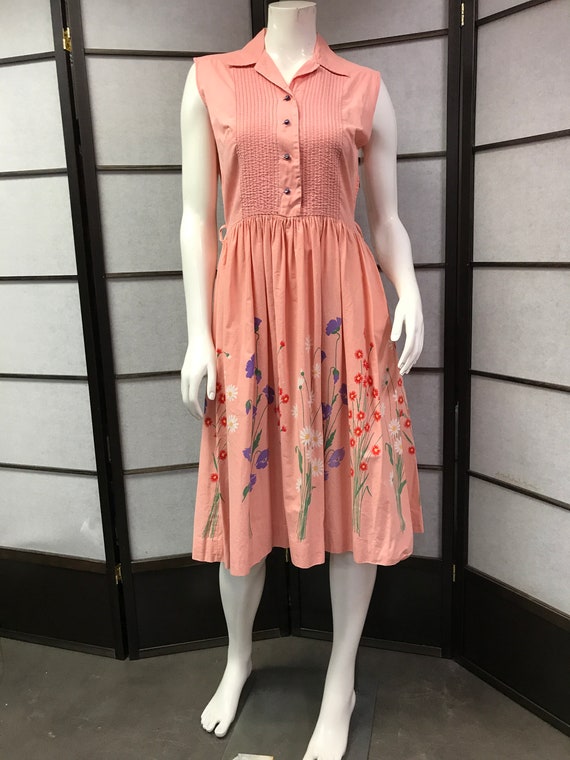 50s/60s Vintage Beautiful Pink Floral dress