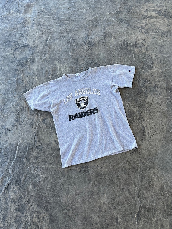 Los Angeles Raiders NFL Football Distressed Single Stitch Champion  
