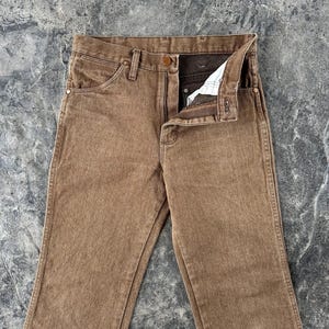 Wrangler Western Mid Rise Straight Leg Jeans Brown 90s Vintage 29 X 30 image 4