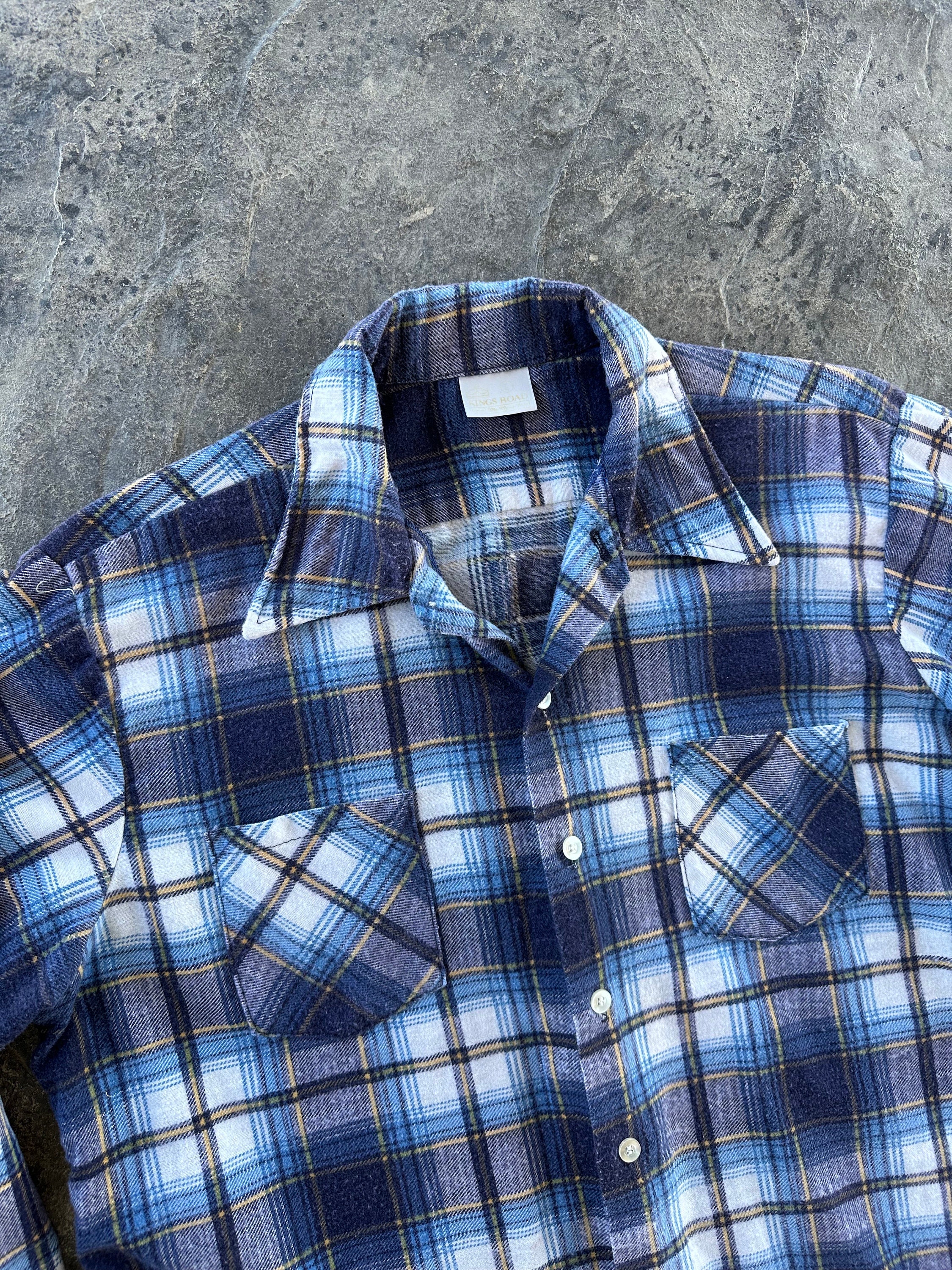 Vintage 1970s Kings Road Distressed Flannel Shirtvintage
