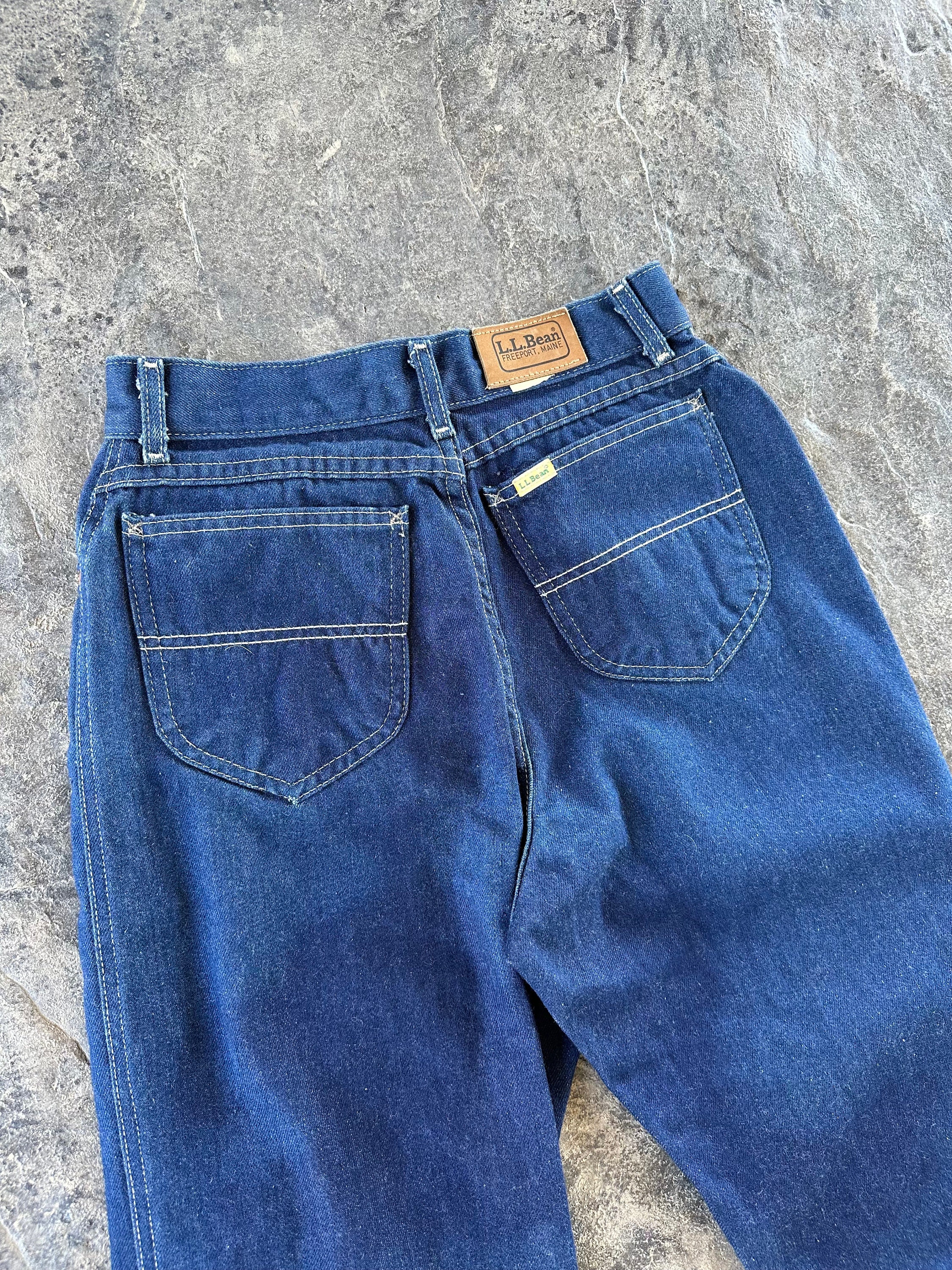 Vintage L.L. Bean Dark Wash Straight Leg Jeans Blue 26 X 32