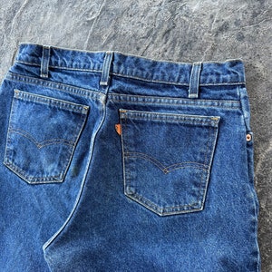 Levi’s Orange Tab 550 Relaxed Fit Dark Wash Tapered Leg Jeans Blue 90s Vintage 33 X 31.5
