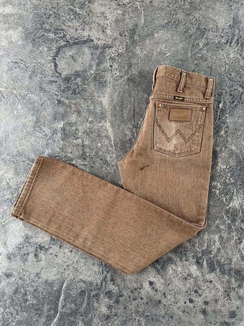 Wrangler Western Mid Rise Straight Leg Jeans Brown 90s Vintage 29 X 30 image 9