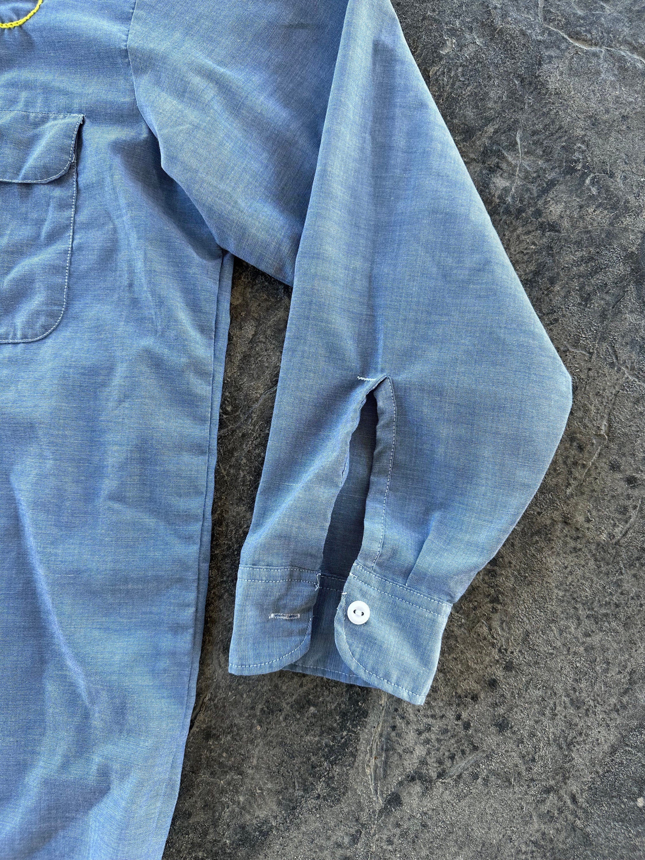 Big Mac Jcpenney Selvedge Chambray Long Sleeve Embroidered Big Mac Jcpenney Selvedge Chambray Long Sleeve Embroidered