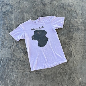 Black Lab Dog Single Stitch T Shirt Lavender 80s 90s Vintage Medium