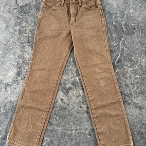 Wrangler Western Mid Rise Straight Leg Jeans Brown 90s Vintage 29 X 30 image 3