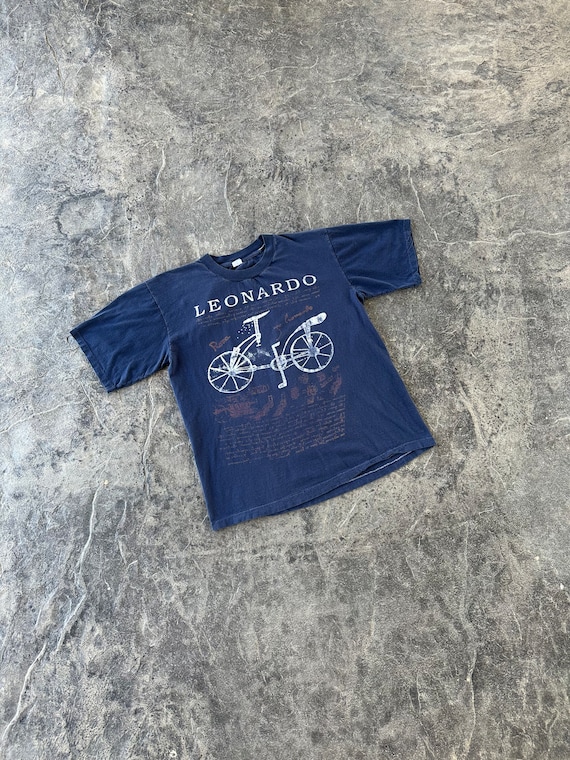 Vintage Leonardo Bicycle Drawing Single Stitch Art T Shirt Vintage Leonardo Bicycle Drawing Single Stitch Art T Shirt