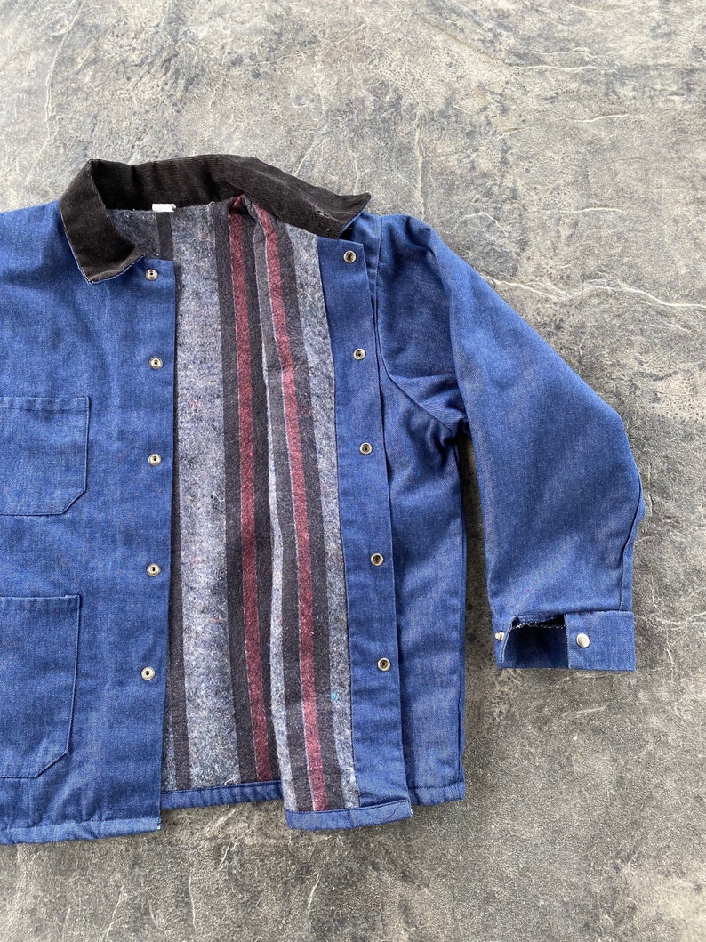 Vintage Blanket Lined Denim Chore Yard Coat Jacket With Etsy