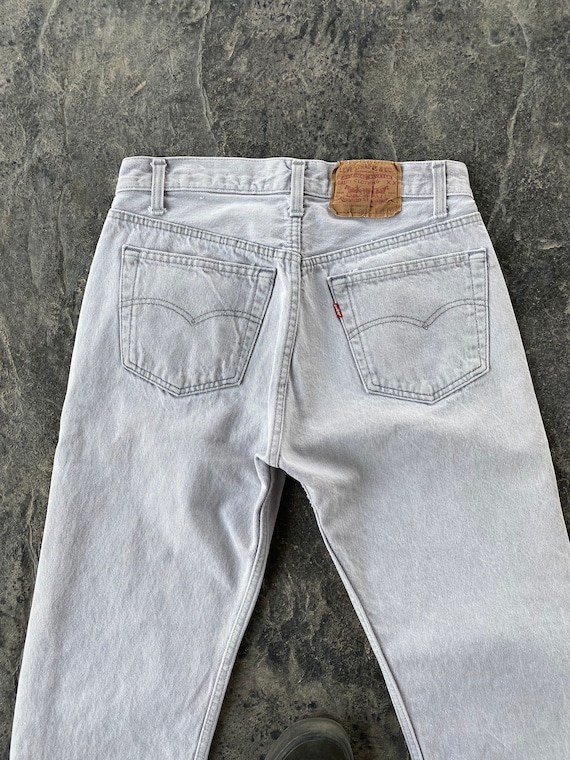 80s Levi’s 501 Jeans Gray Vintage 31 X 29 - image 7