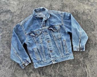 Levi's Type 3 Denim Jean Medium Wash Trucker Jacket Faded Blue 80s