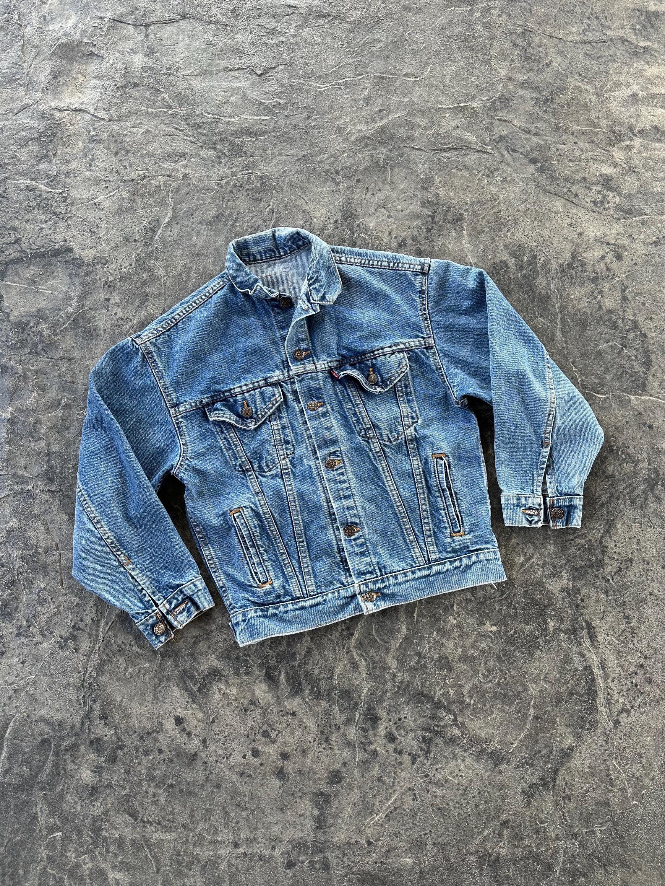 Levi's Type 3 Denim Jean Medium Wash Trucker Jacket Faded Blue 80s