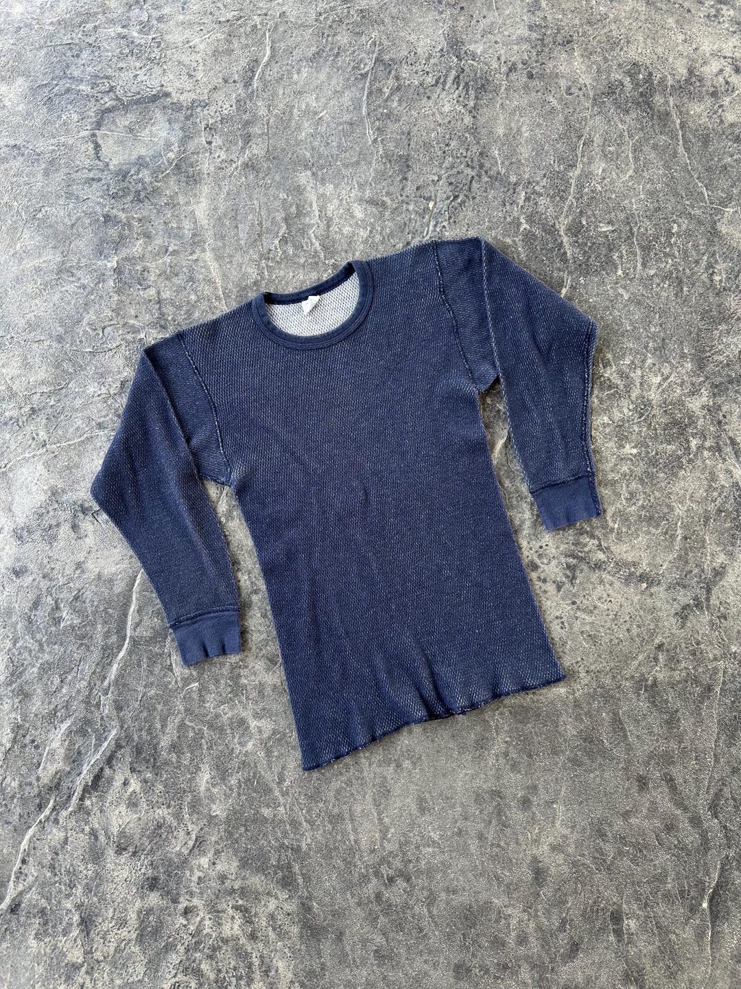 All Cotton JE Morgan Long Sleeve Thermal Undershirt Shirt Navy 