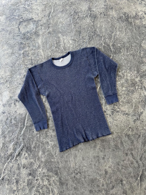 All Cotton JE Morgan Long Sleeve Thermal Undershirt Shirt Navy 