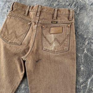 Wrangler Western Mid Rise Straight Leg Jeans Brown 90s Vintage 29 X 30 image 7