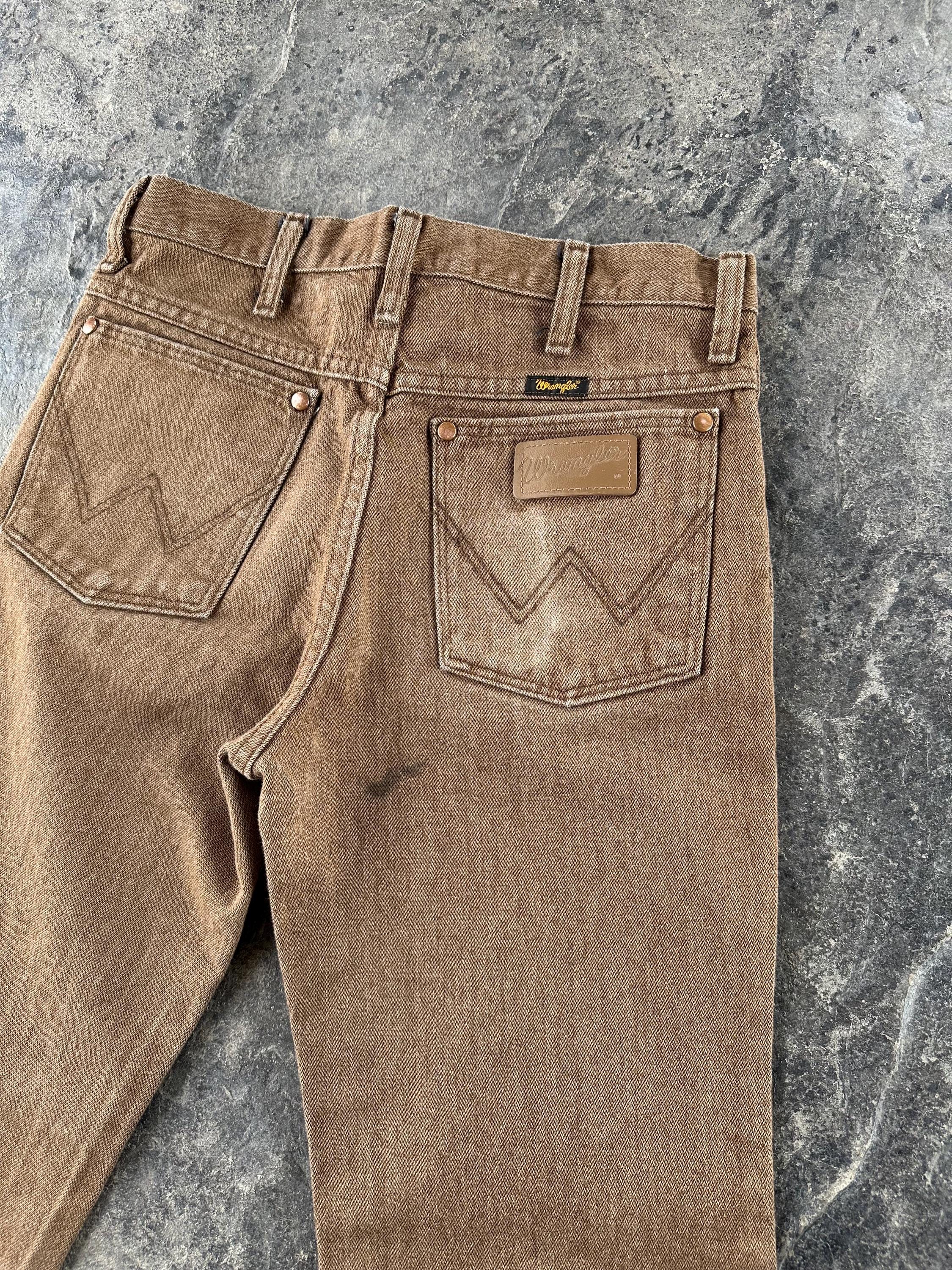 Wrangler Western Mid Rise Straight Leg Jeans Brown 90s Vintage 29